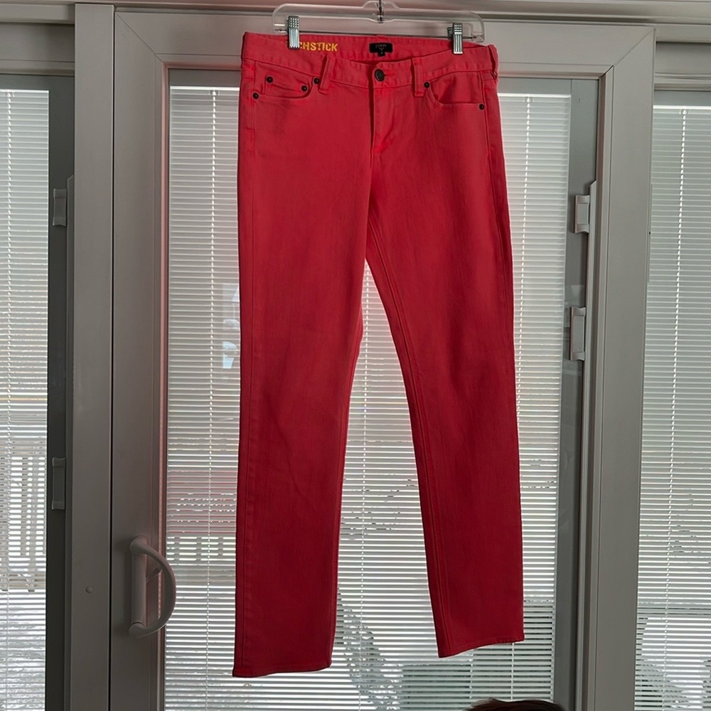 J. Crew Matchstick Jeans Neon Coral